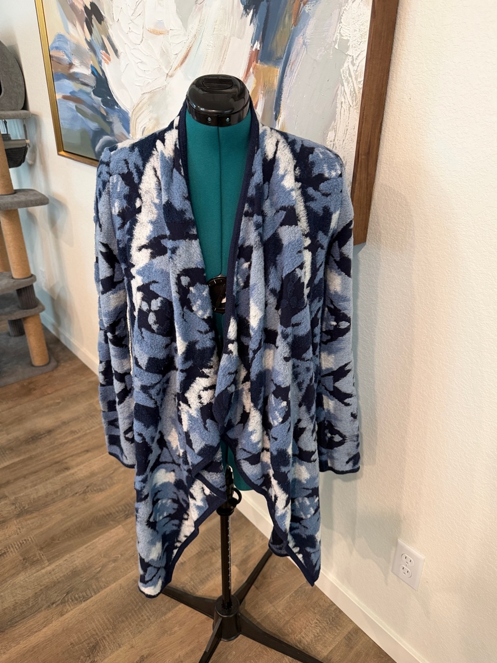 Lucky Brand Blue Floral Cardigan